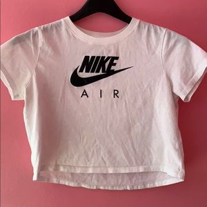 a white nike crop top